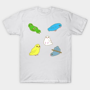 Lineolated Parakeets Sticker Pack T-Shirt